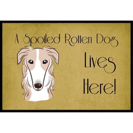 Carolines Treasures Borzoi Spoiled Dog Lives Here Indoor and Outdoor Mat- 18 x 27 in. BB1476MAT